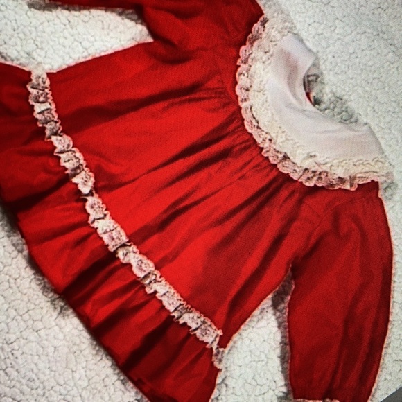 Vintage kids red pinafore pageant casual dress - Picture 1 of 6